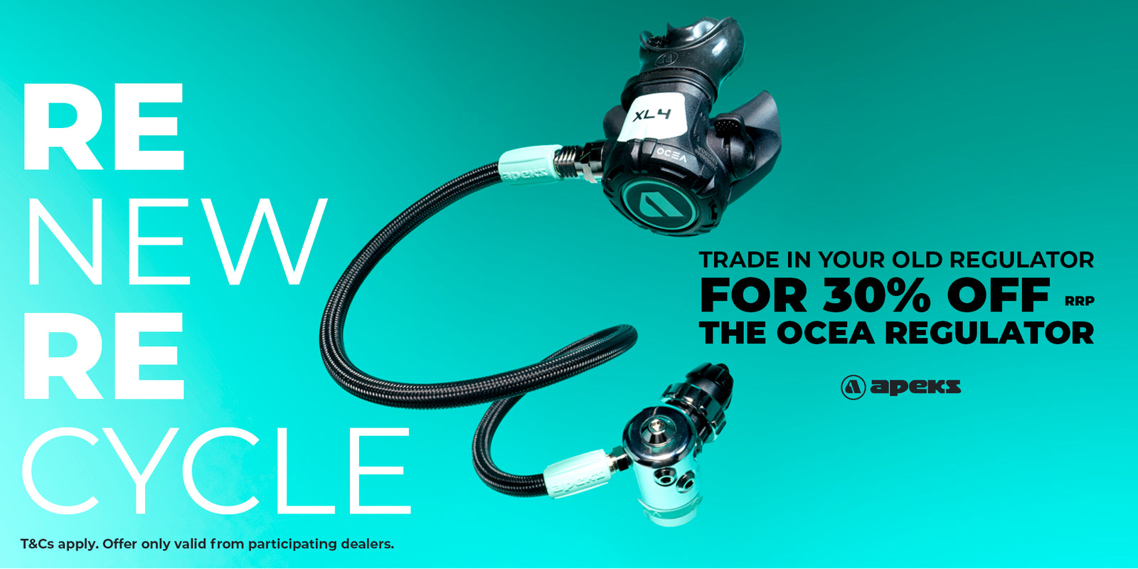 30% Off Apeks Ocea Stage 3 Regulator Set, When You Trade In Your Old Regulators.