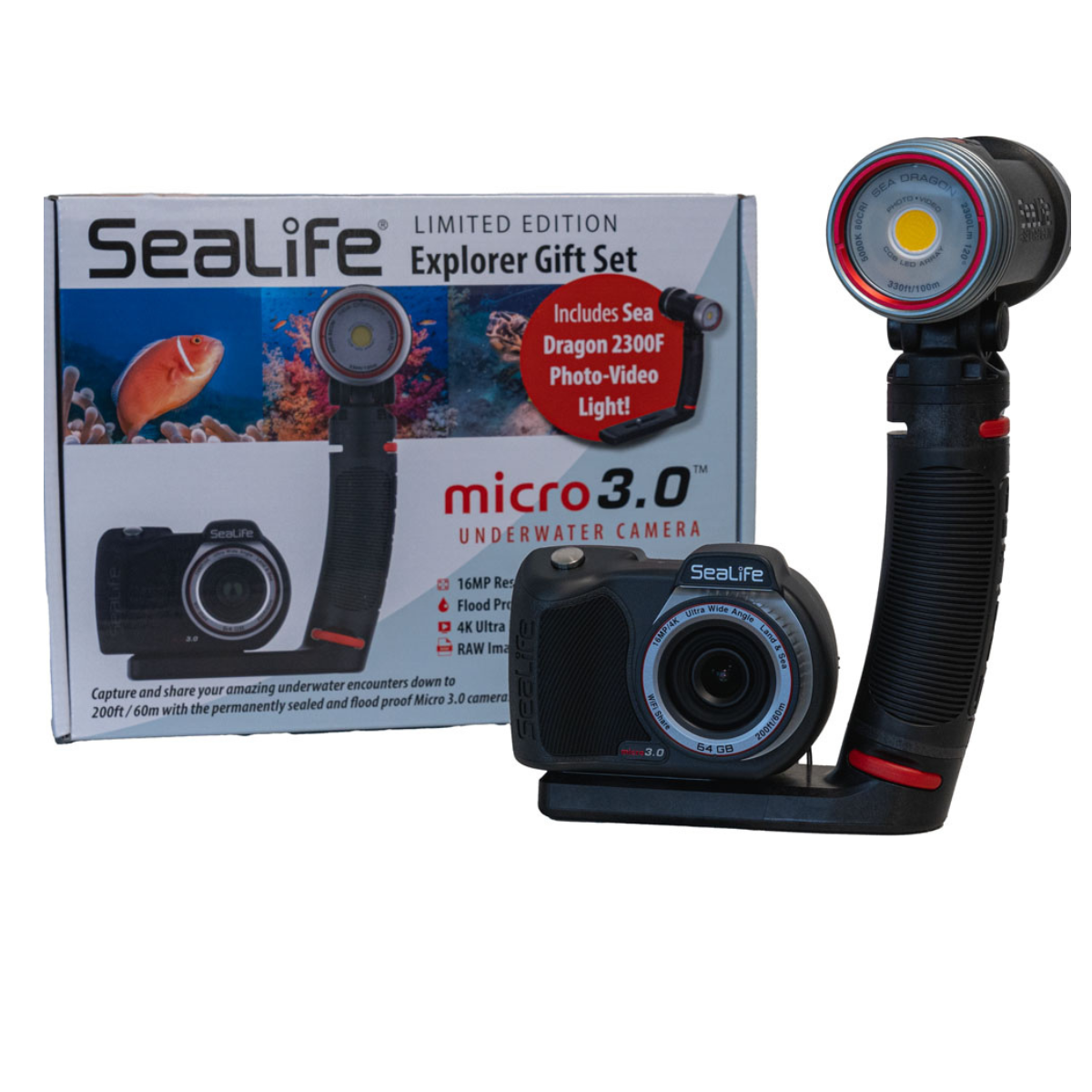 Sealife Micro 3.0 Underwater Camera With Free Sea Dragon 2300F Photo Video Light